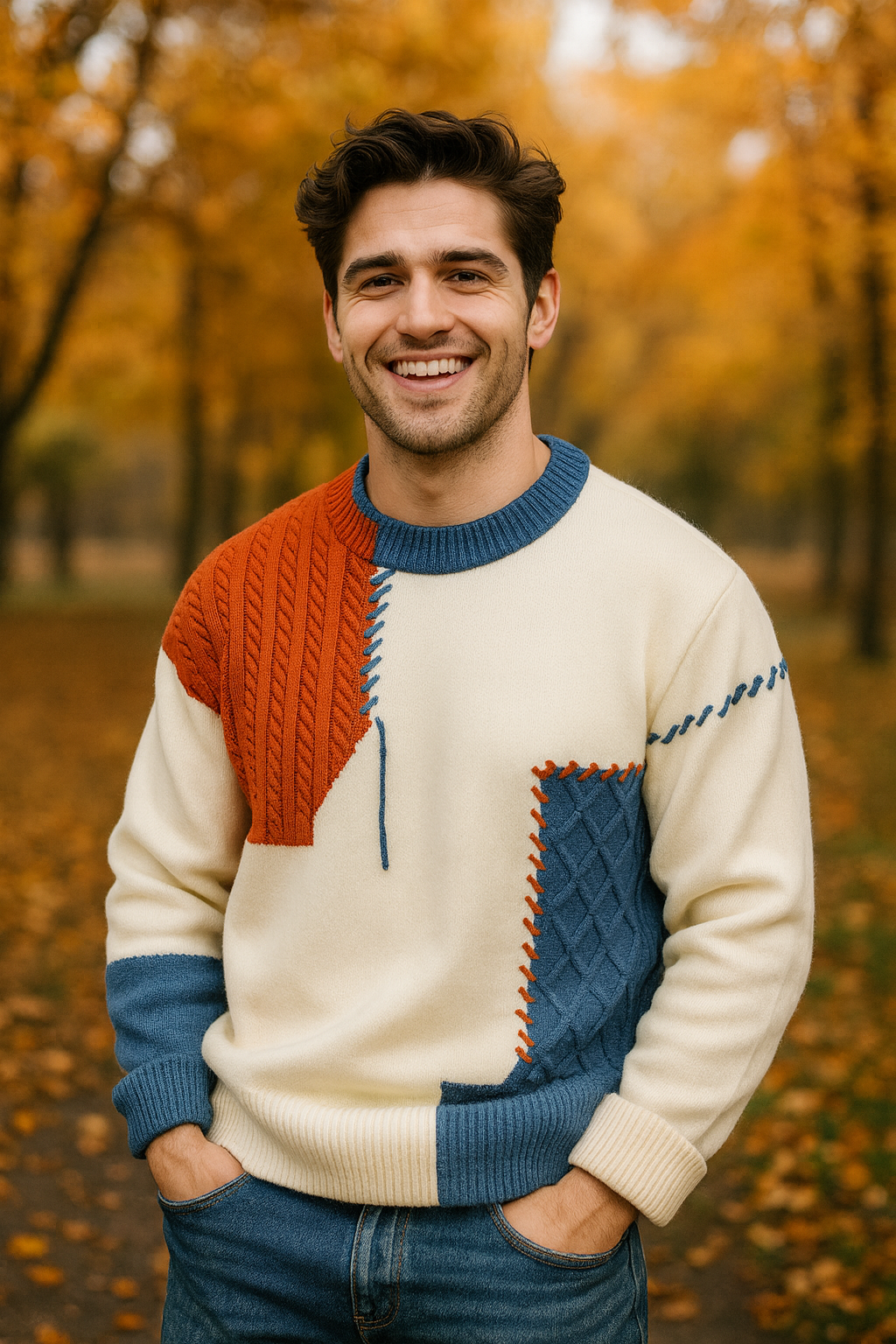 BRIAN™ | Men's Patchwork Knit Pullover