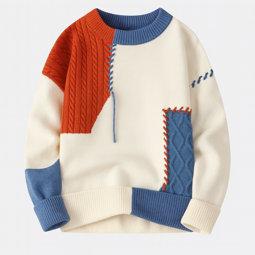 BRIAN™ | Men's Patchwork Knit Pullover