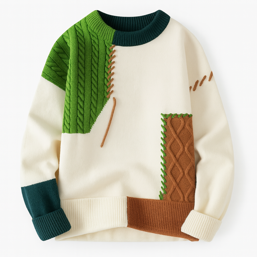 BRIAN™ | Men's Patchwork Knit Pullover