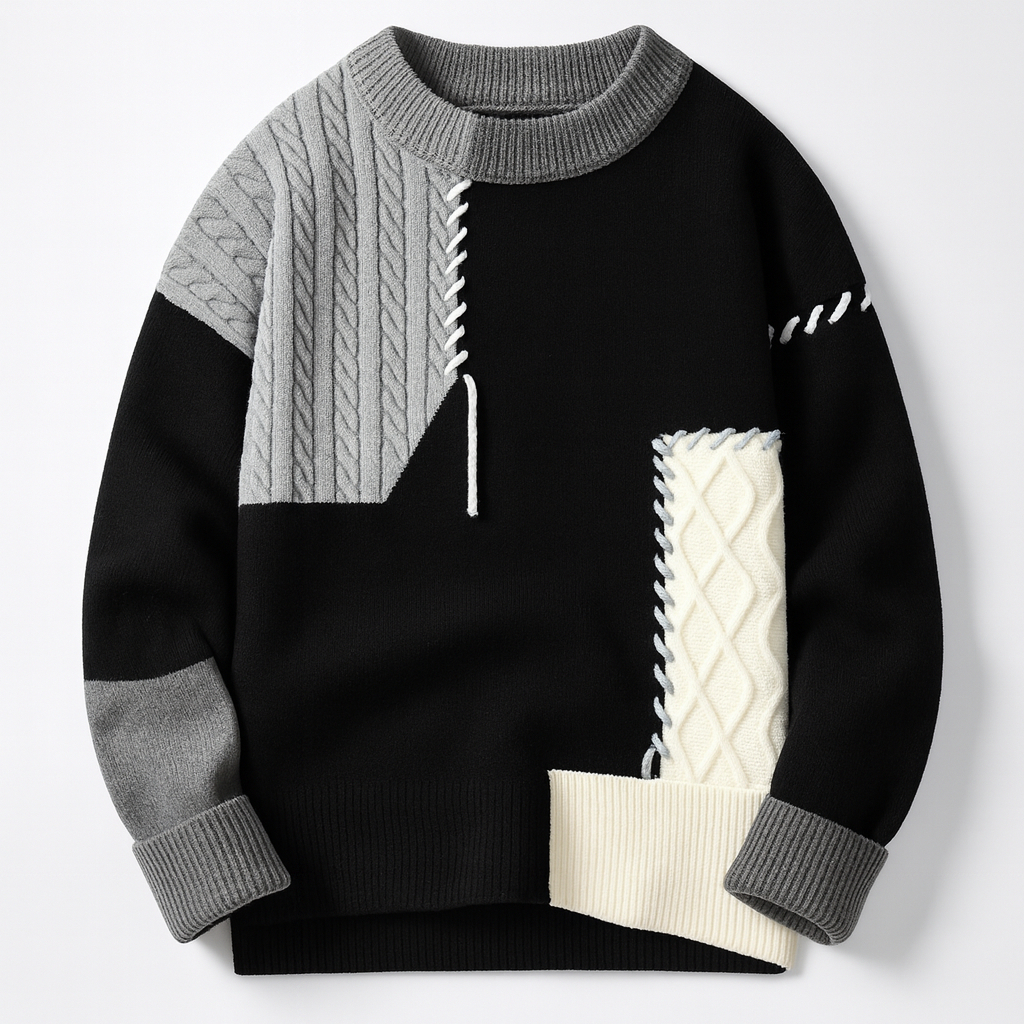 BRIAN™ | Men's Patchwork Knit Pullover