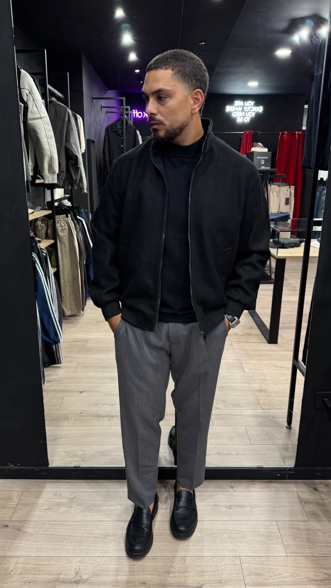 BRIAN™ | Manhattan Wool-Effect Bomber Jacket