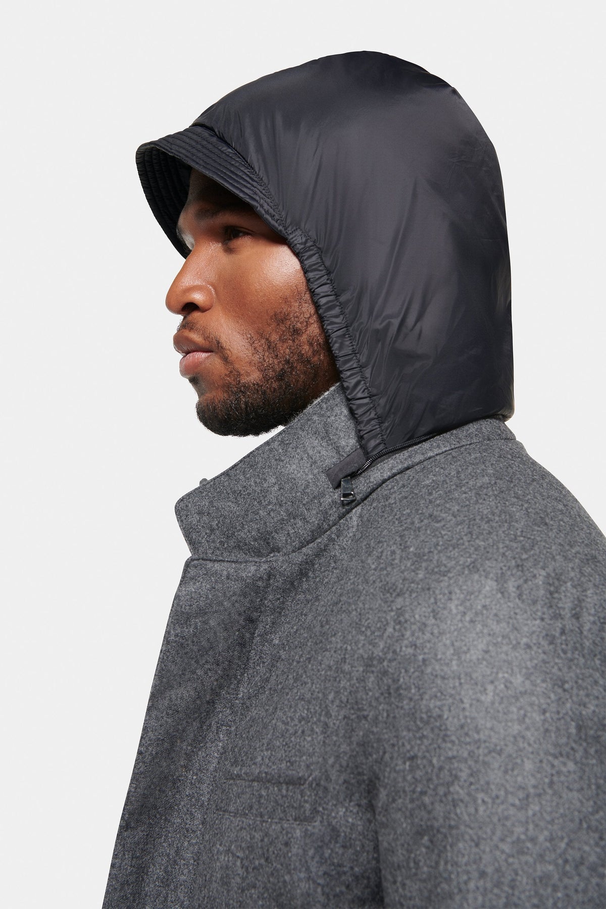 BRIAN™ | Slim Hooded Stretch Car Coat, Charcoal