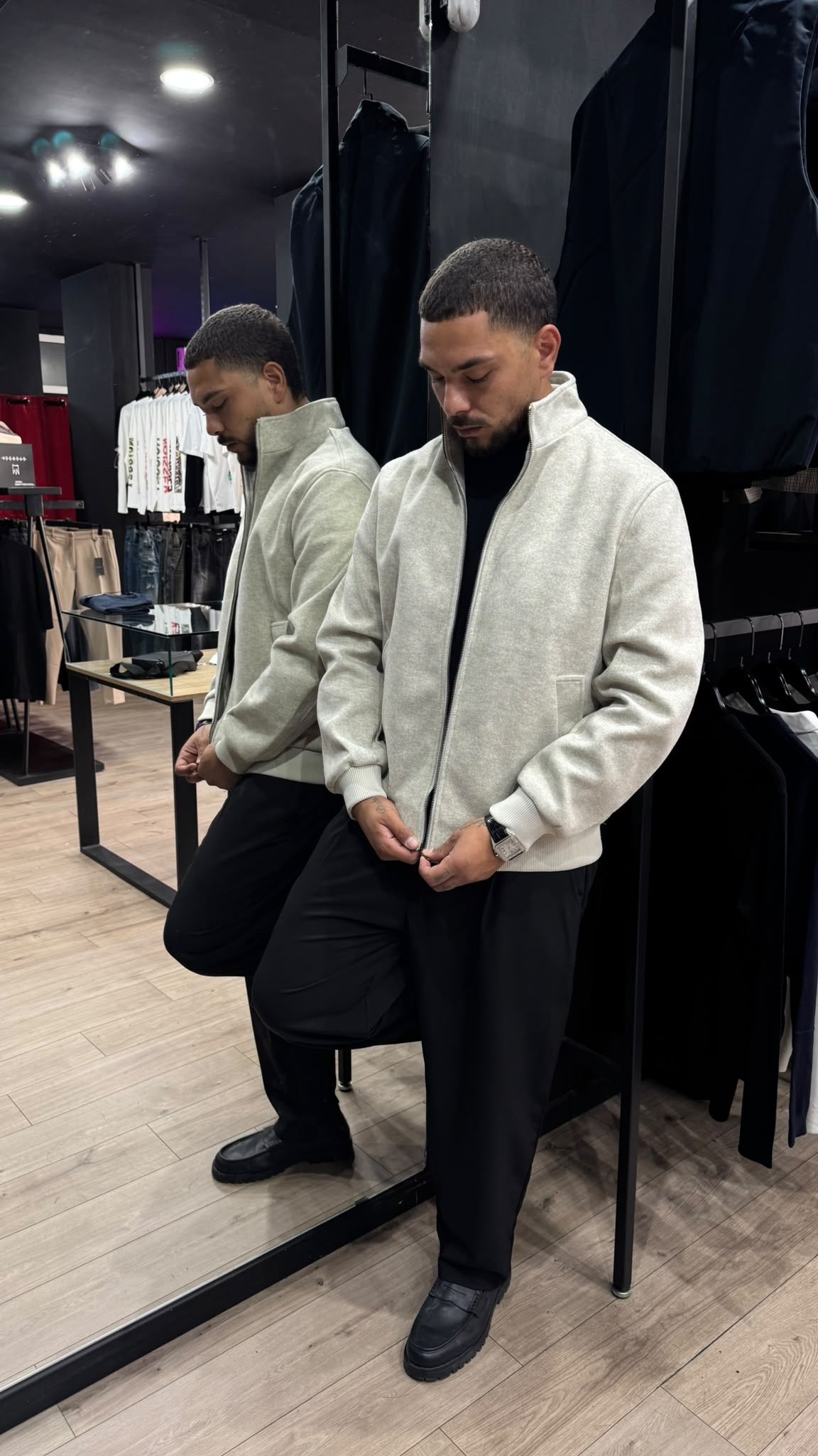 BRIAN™ | Manhattan Wool-Effect Bomber Jacket
