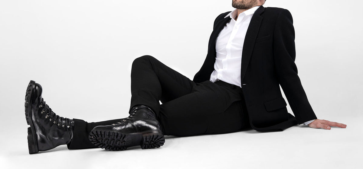 BRIAN™ | CAMDEN Tar Black Combat Boots