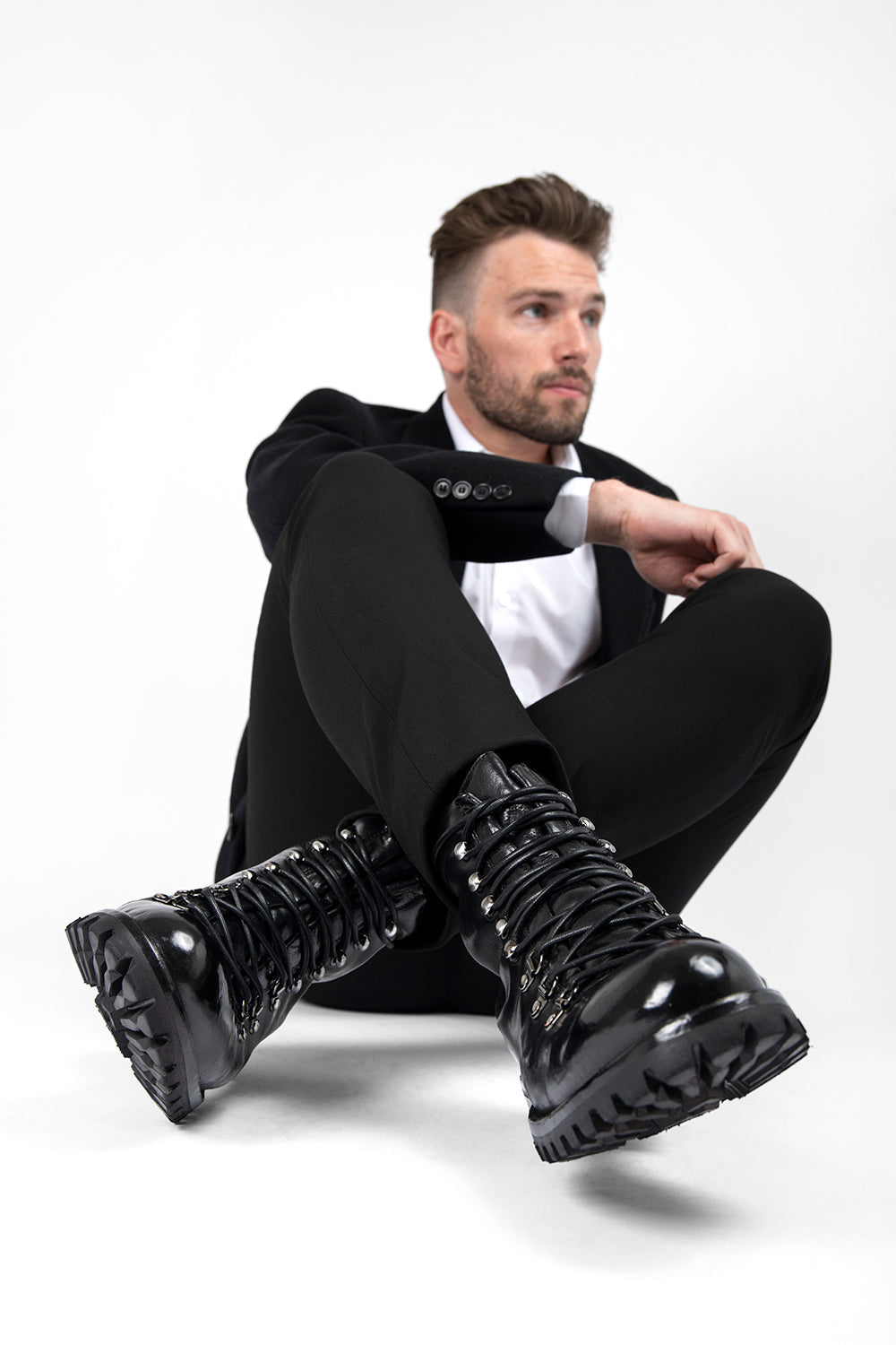 BRIAN™ | CAMDEN Tar Black Combat Boots