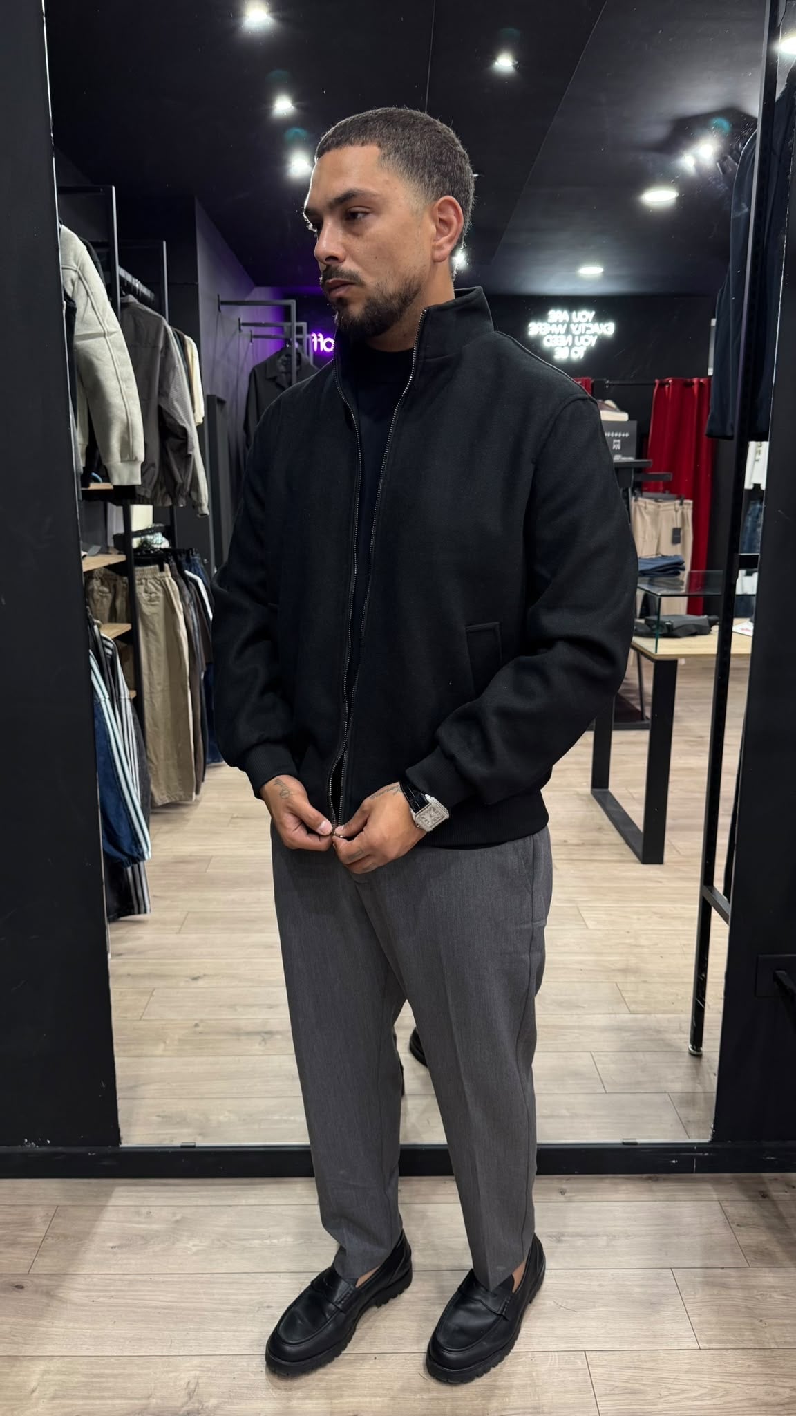 BRIAN™ | Manhattan Wool-Effect Bomber Jacket