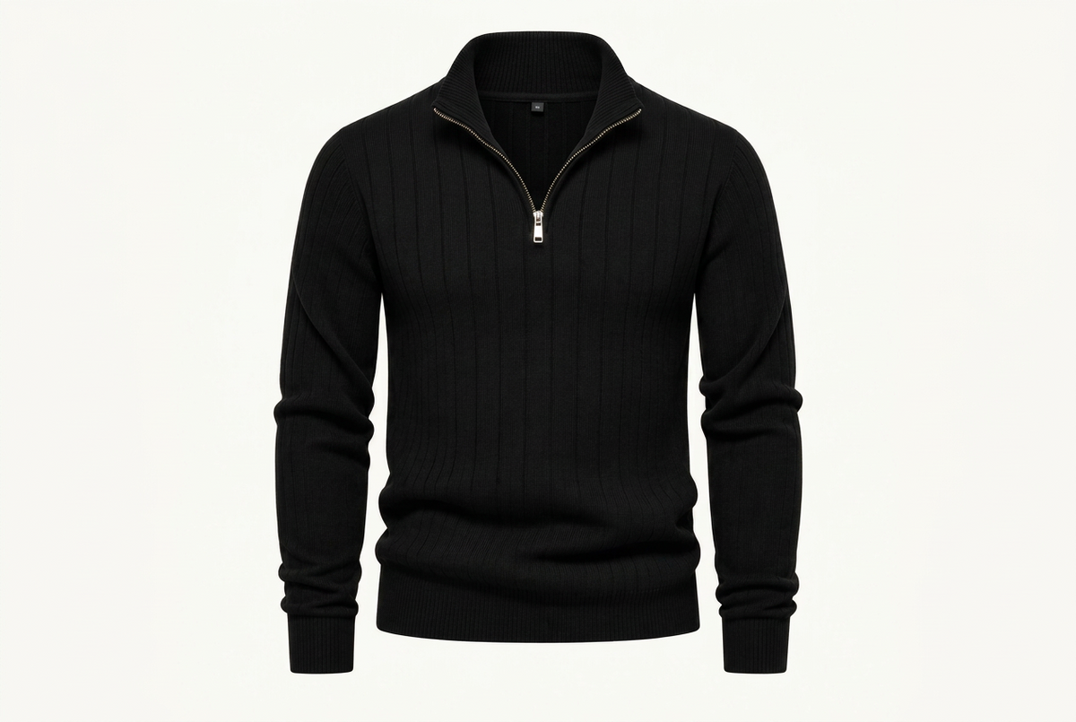 BRIAN™ | Ribbed Troyer Sweater