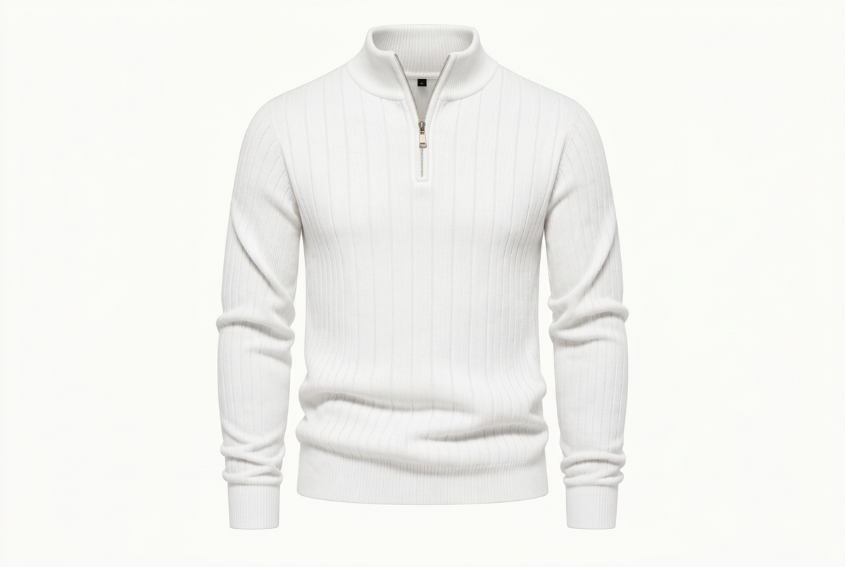 BRIAN™ | Ribbed Troyer Sweater