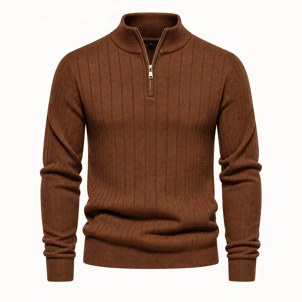 BRIAN™ | Ribbed Troyer Sweater