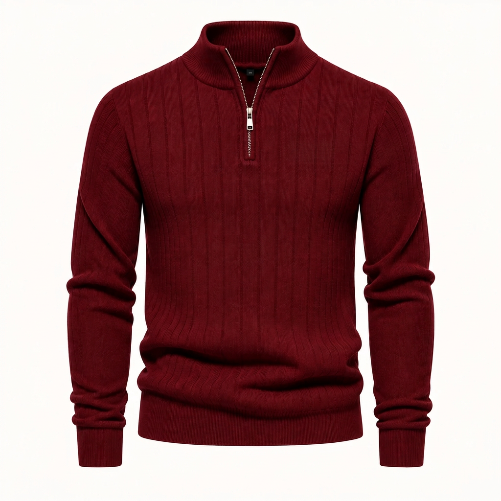 BRIAN™ | Ribbed Troyer Sweater