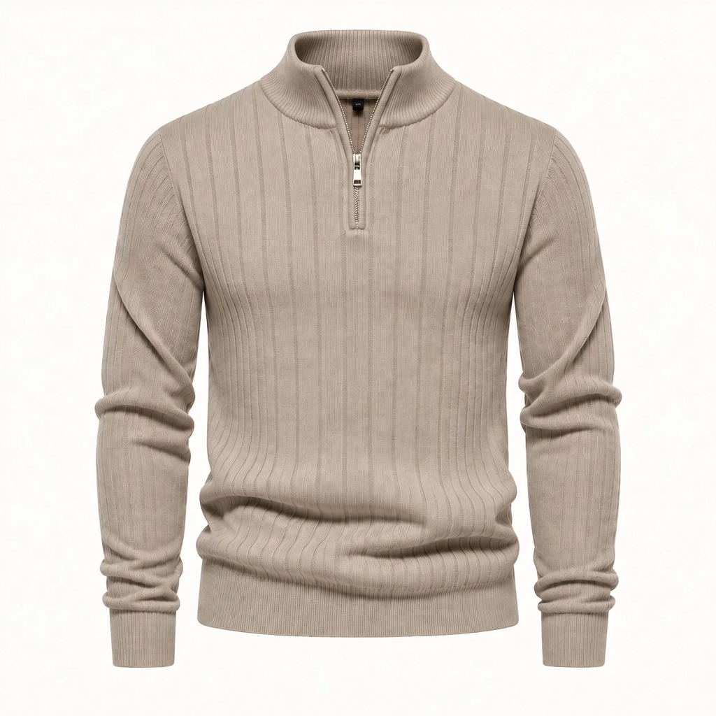 BRIAN™ | Ribbed Troyer Sweater