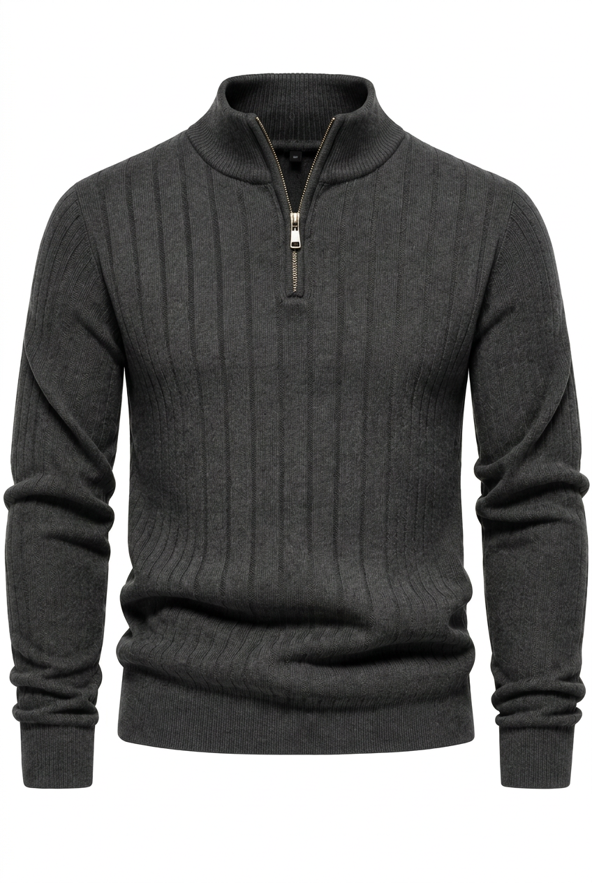 BRIAN™ | Ribbed Troyer Sweater
