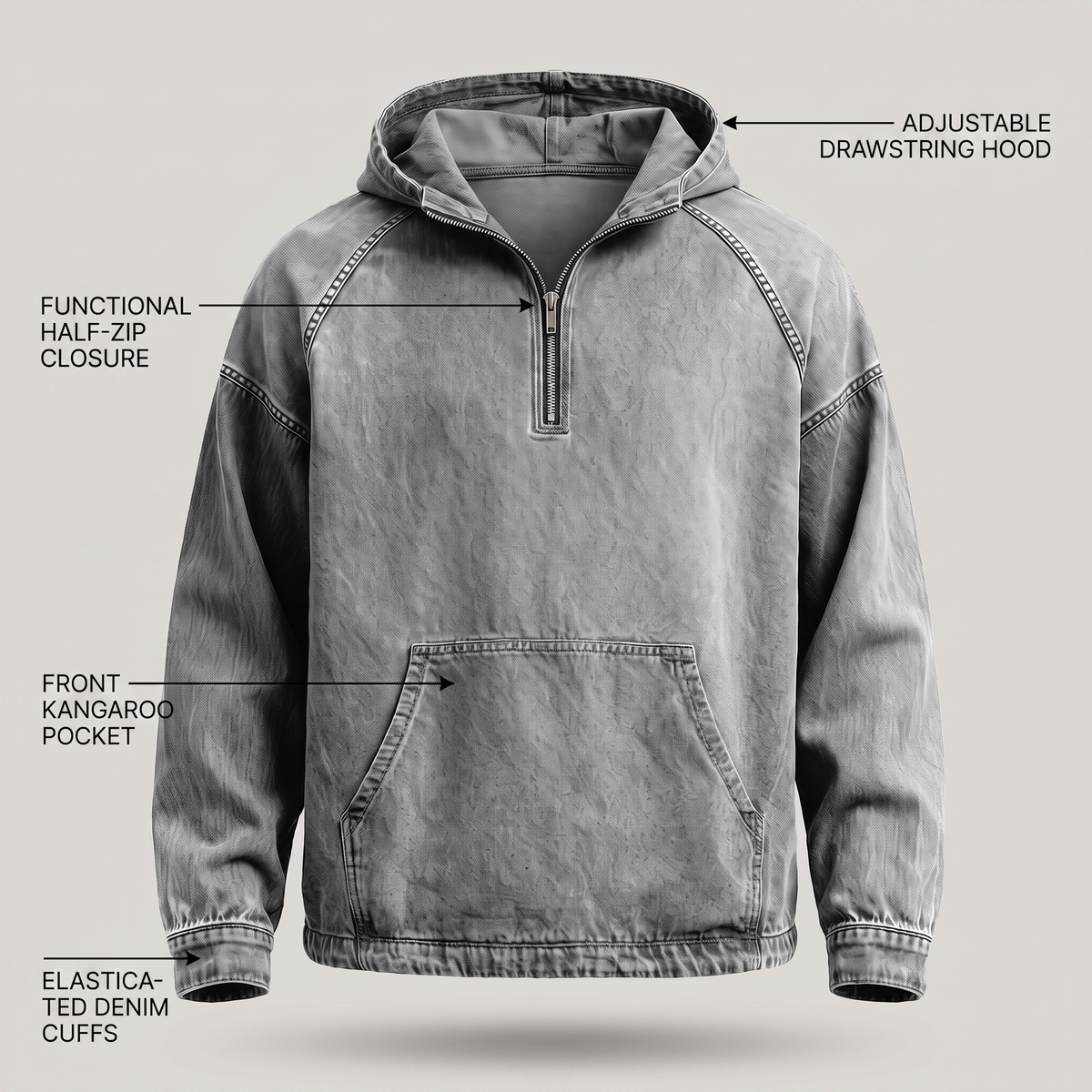 BRIAN™ | RIVINGTON HALF-ZIP DENIM JACKET