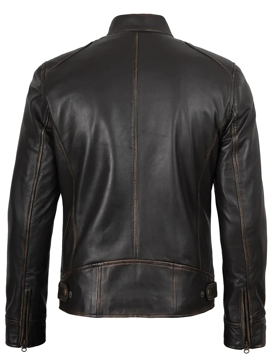 BRIAN™ | Men’s Rub-Off Dark Brown Leather Jacket