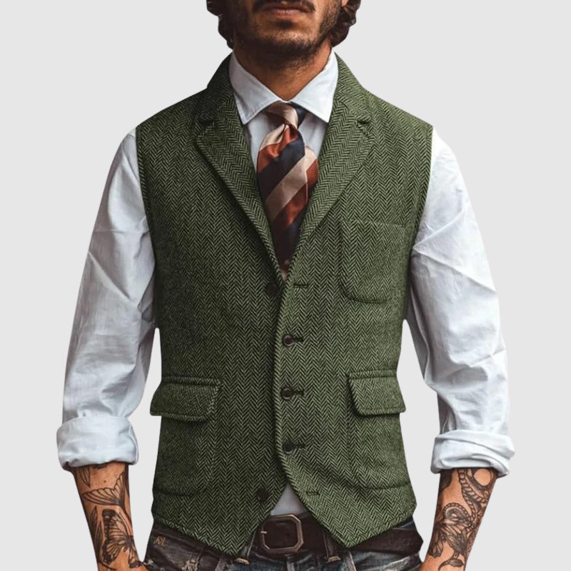 BRIAN™ | Men's Herringbone Waistcoat