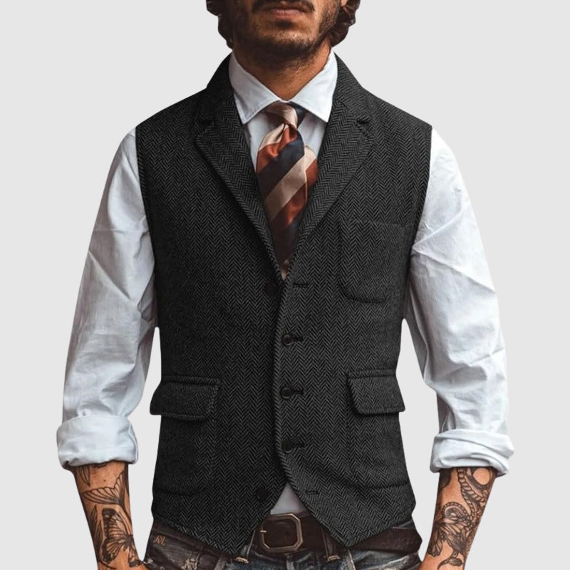 BRIAN™ | Men's Herringbone Waistcoat