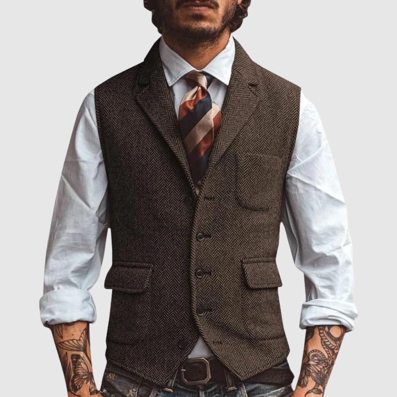 BRIAN™ | Men's Herringbone Waistcoat