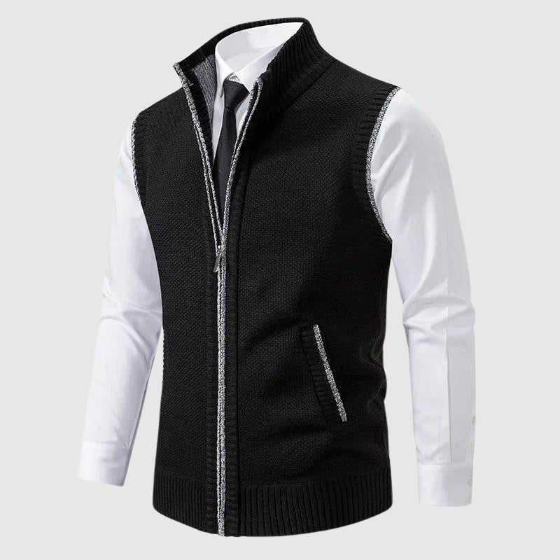 BRAIN™ | Men's Wool Blend Zip-Up Sweater Vest