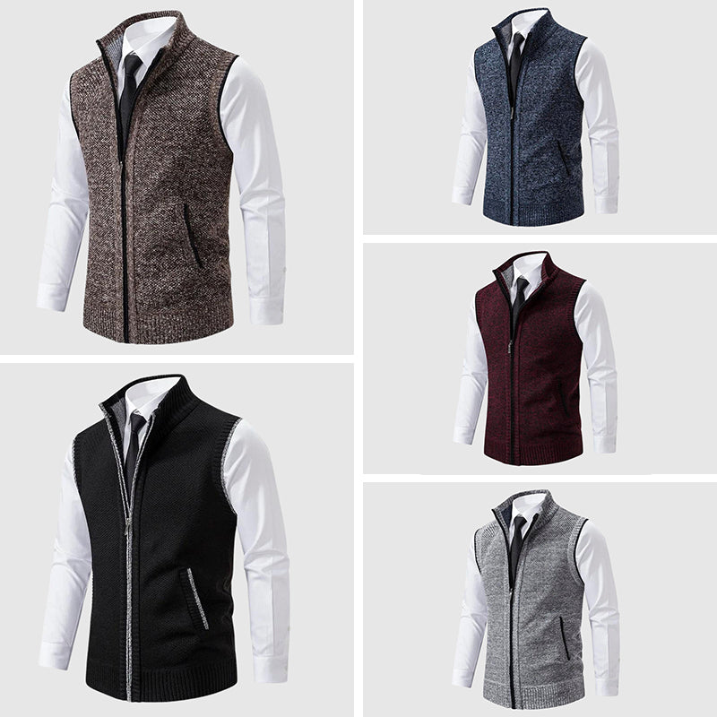 BRAIN™ | Men's Wool Blend Zip-Up Sweater Vest