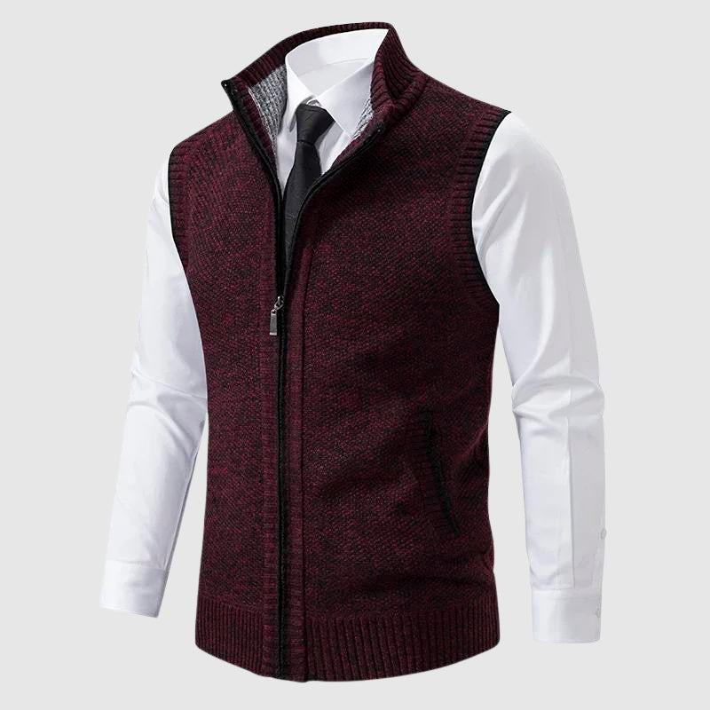 BRAIN™ | Men's Wool Blend Zip-Up Sweater Vest