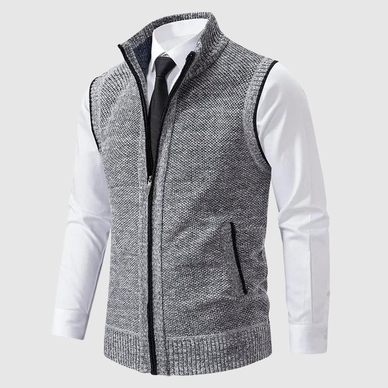 BRAIN™ | Men's Wool Blend Zip-Up Sweater Vest