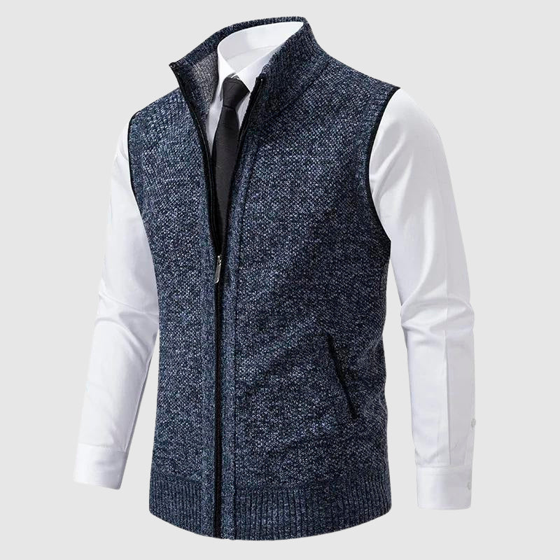 BRAIN™ | Men's Wool Blend Zip-Up Sweater Vest