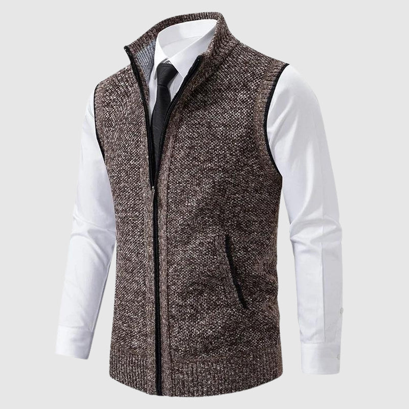 BRAIN™ | Men's Wool Blend Zip-Up Sweater Vest
