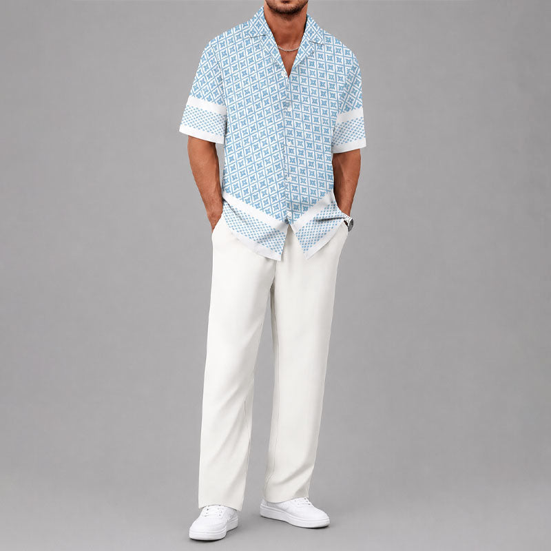 BRAIN™ | Men's Geometric Two-Piece Set