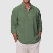 BRAIN™ | Men's Cotton-Linen Henley Shirt