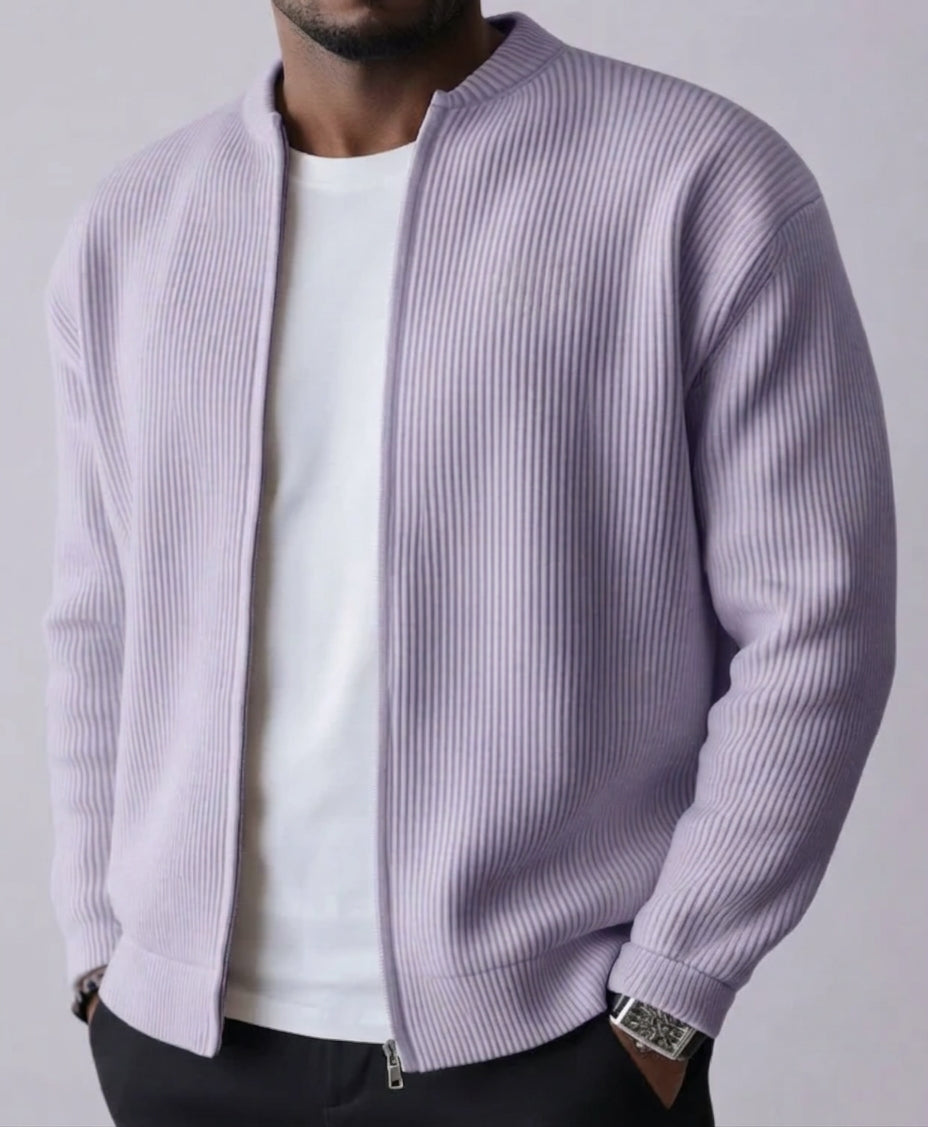 BRIAN™ | Ribbed Knit Cardigan Jacket with Zipper