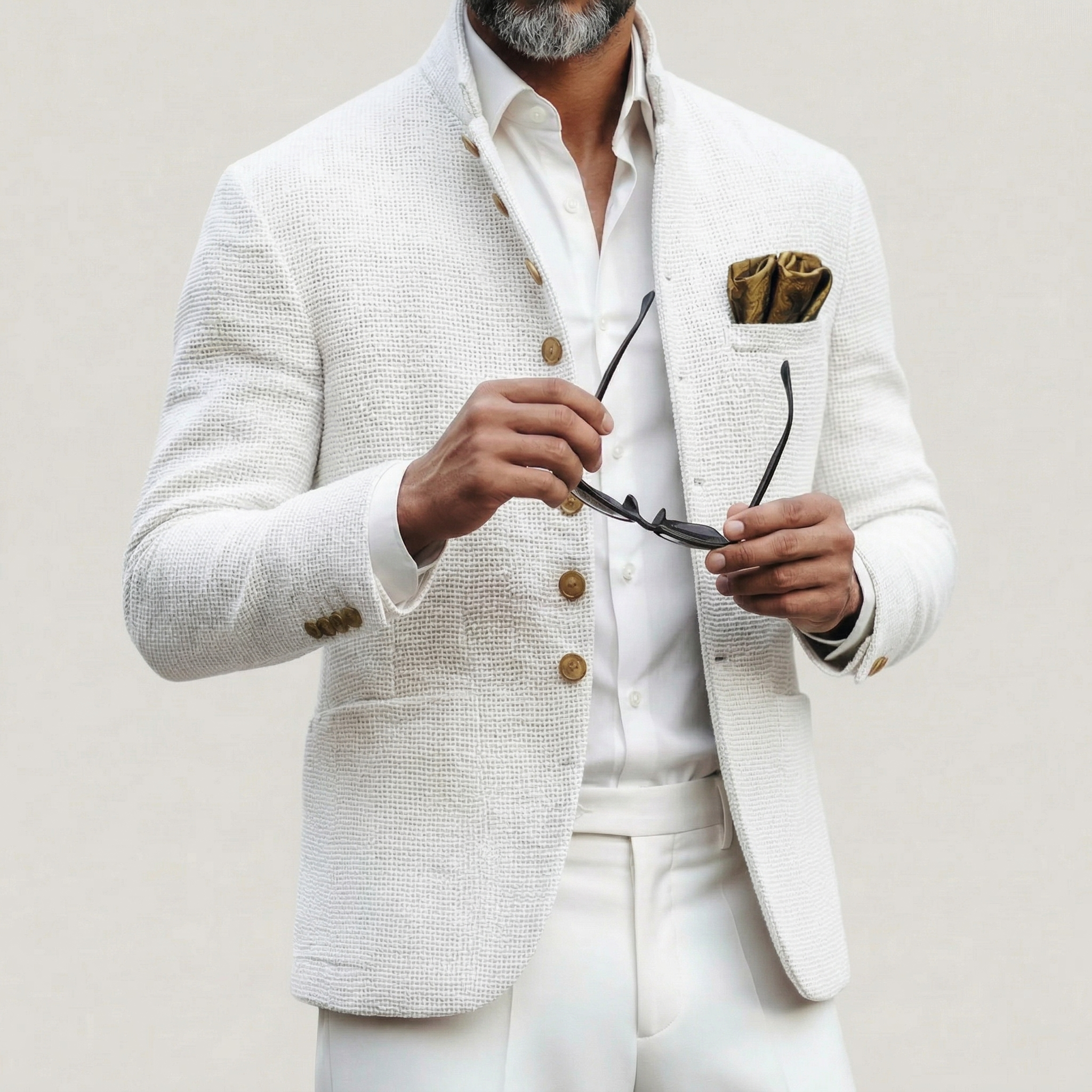 BRAIN™ | Men's Gold-Button Knit Blazer