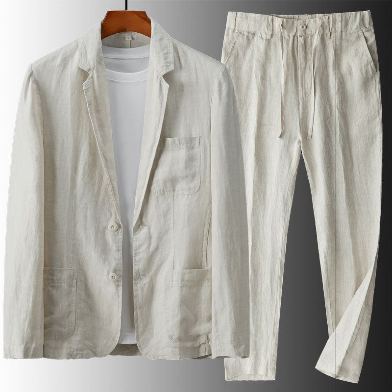 BRAIN™ | Men's Linen Blazer & Trousers Set