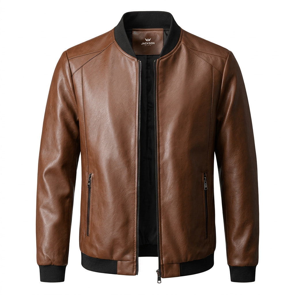 Minimalist faux leather jacket