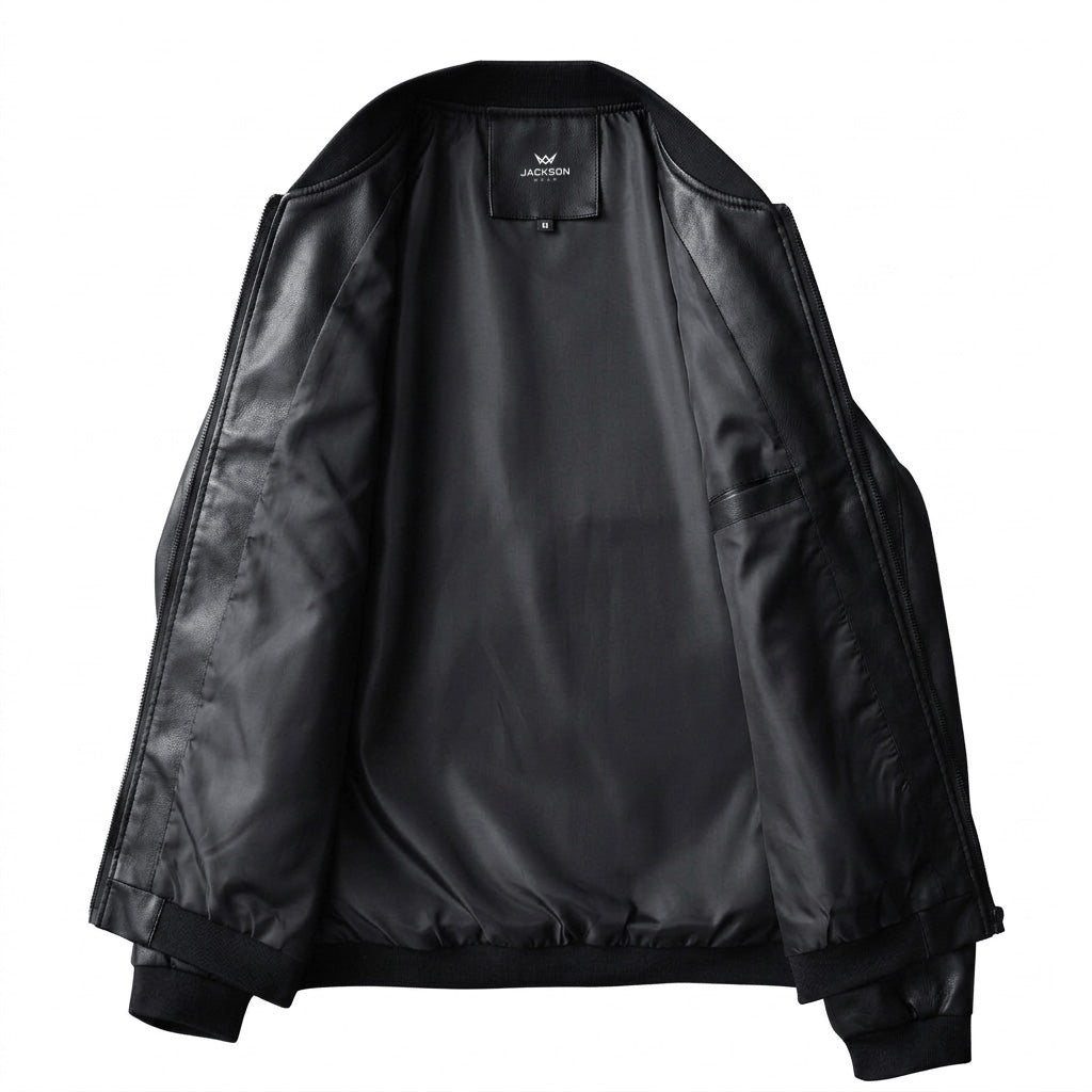Minimalist faux leather jacket