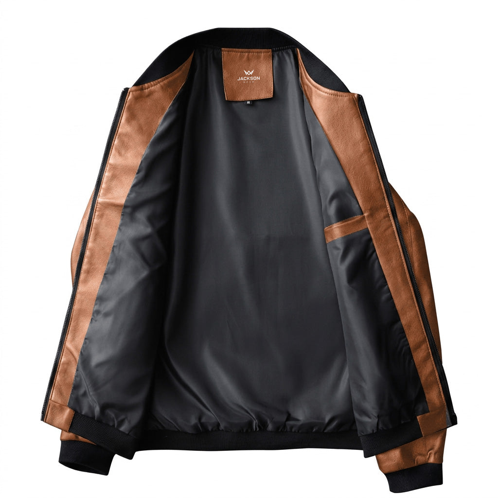 Minimalist faux leather jacket
