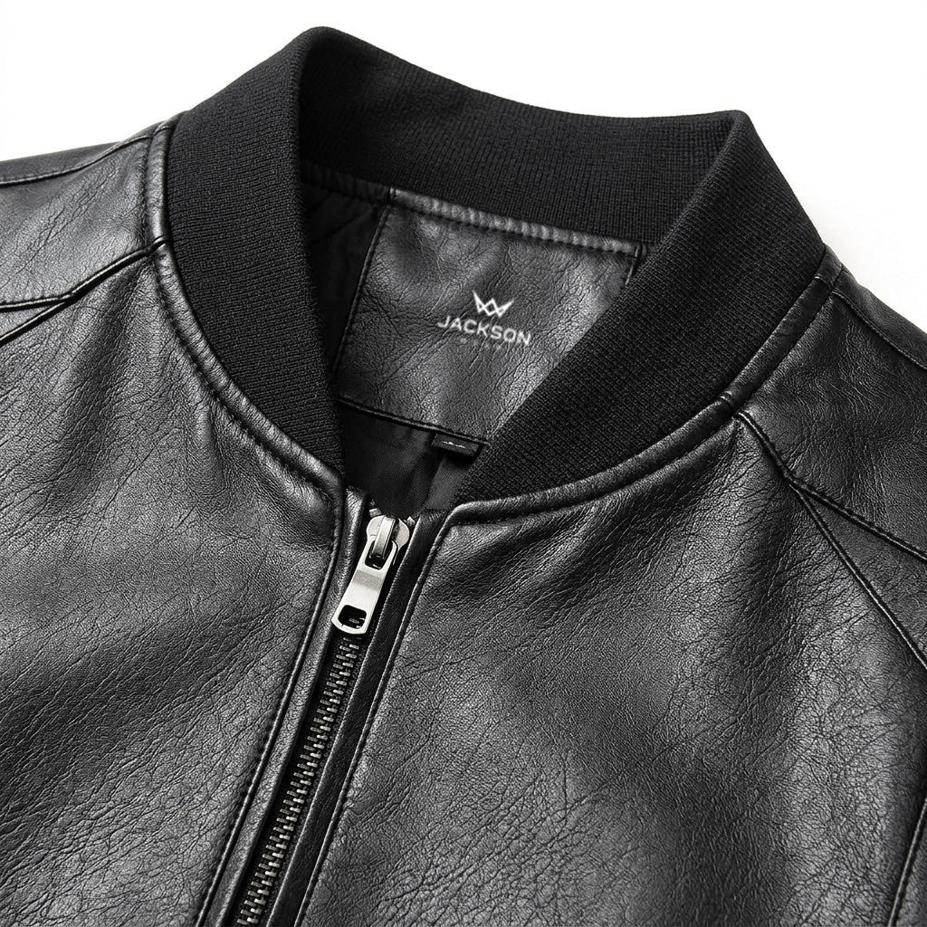 Minimalist faux leather jacket