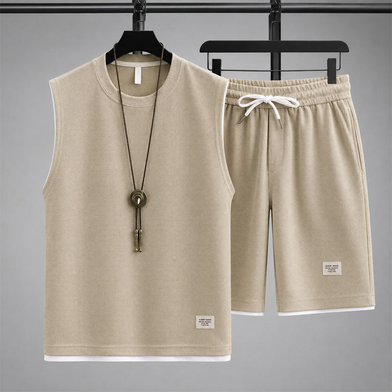 BRAIN™ | Men's Waffle Knit Sleeveless Lounge Set