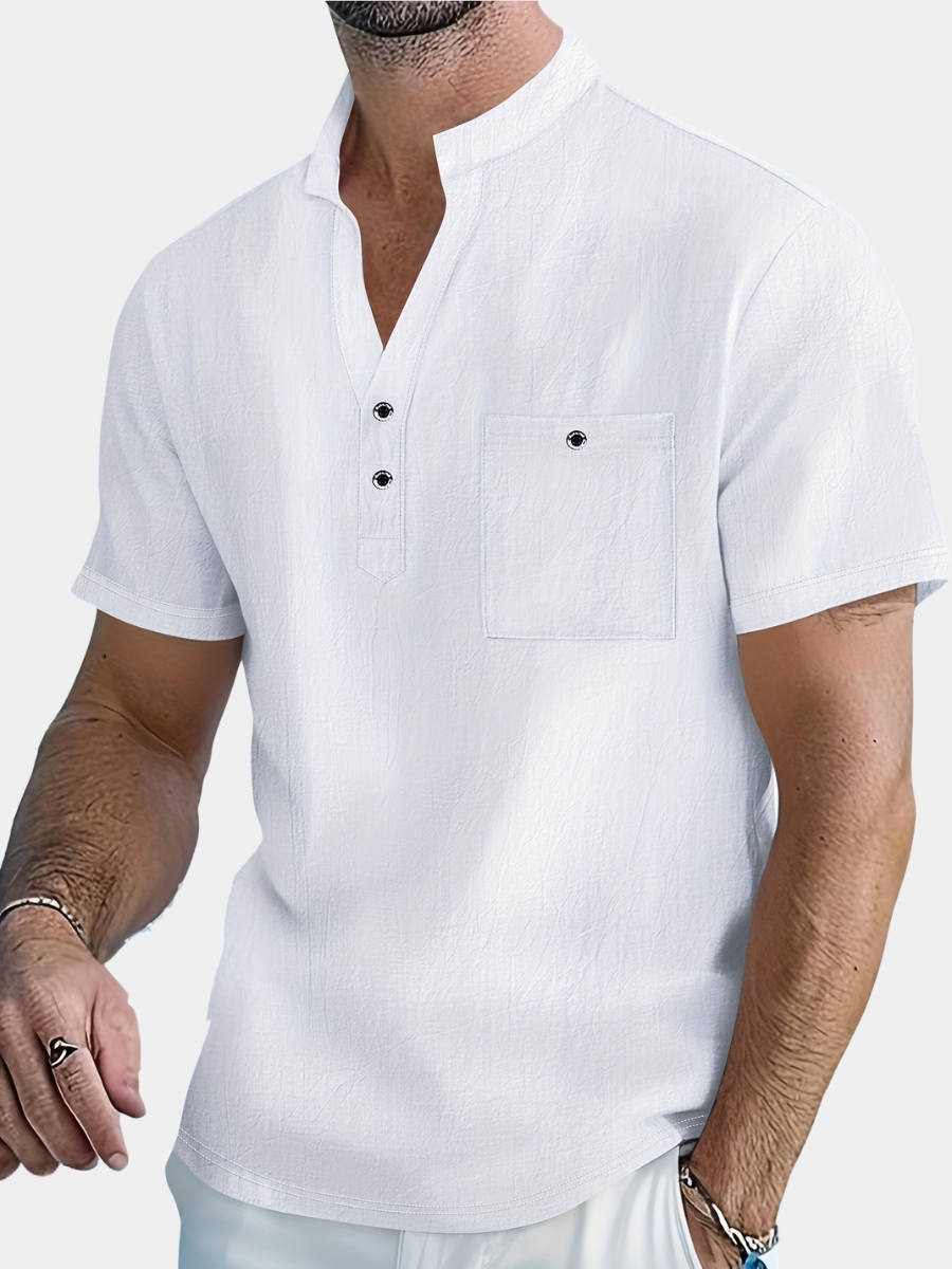BRAIN™ | Men's Linen Henley Shirt