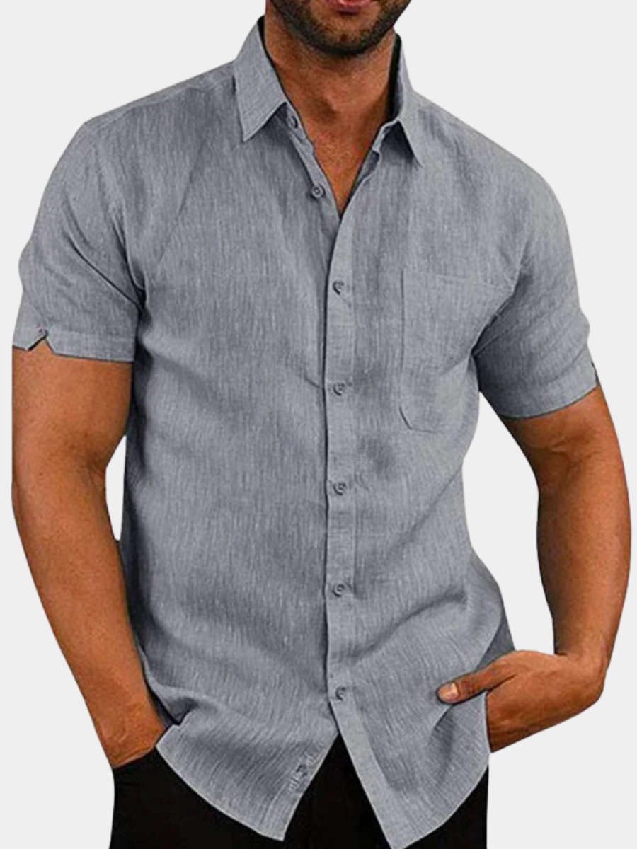 BRAIN™ | Men's Short-Sleeve Linen Shirt