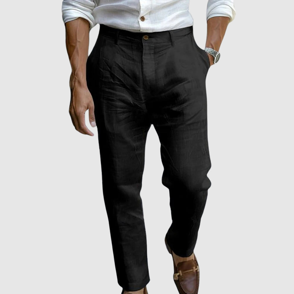 BRAIN™ | Men's Pleated Linen Trousers