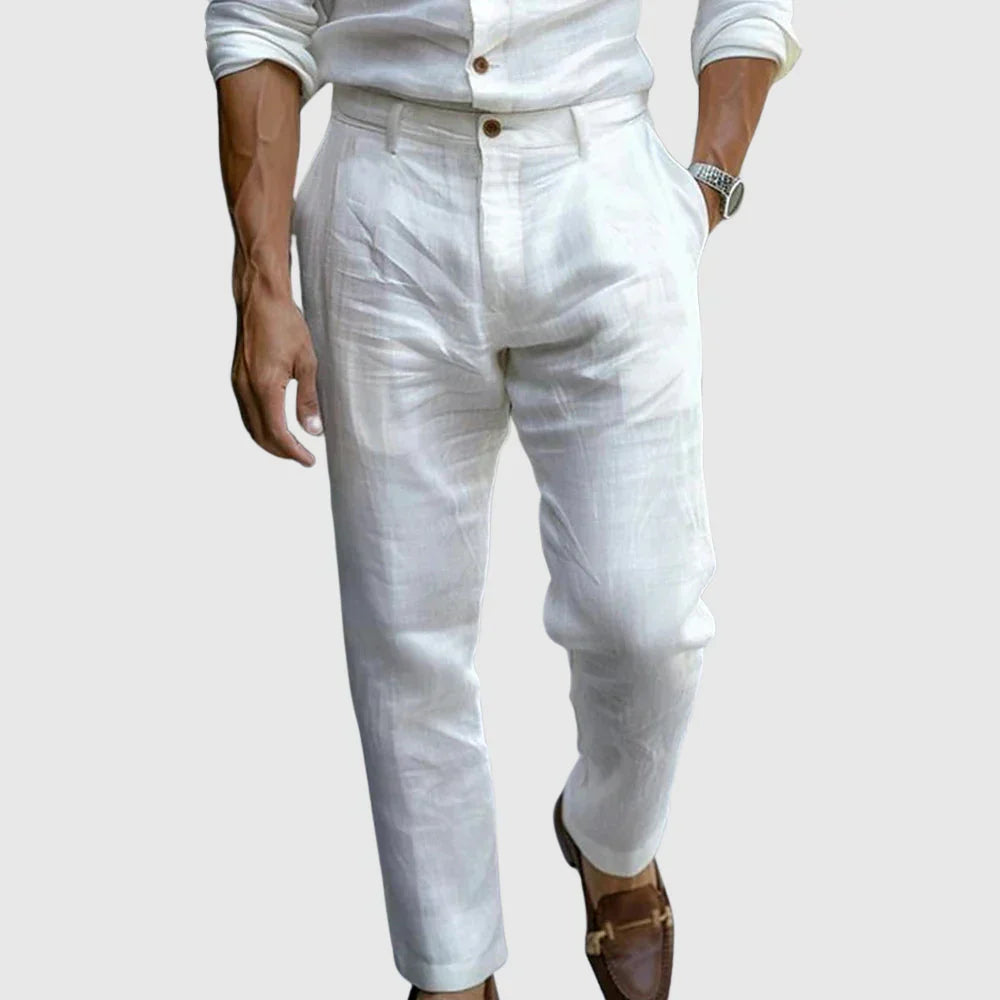 BRAIN™ | Men's Pleated Linen Trousers