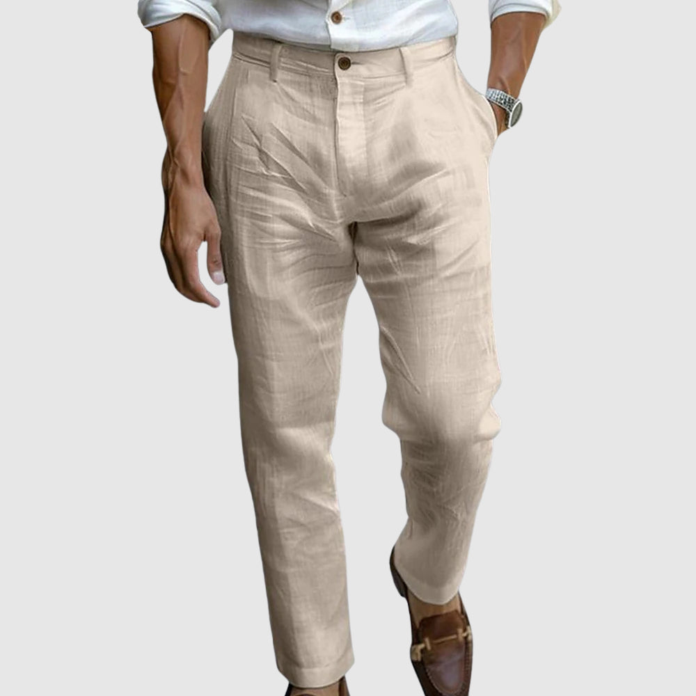 BRAIN™ | Men's Pleated Linen Trousers