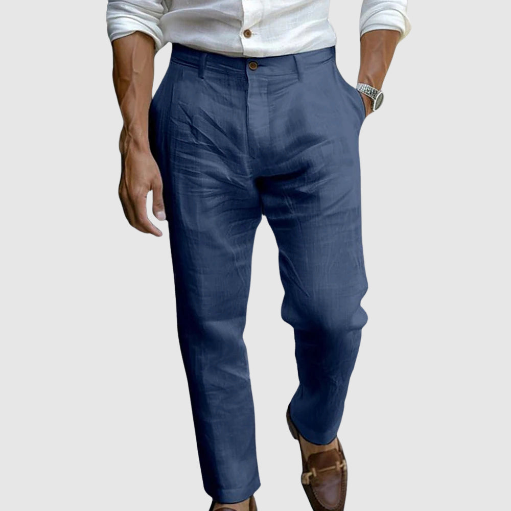 BRAIN™ | Men's Pleated Linen Trousers
