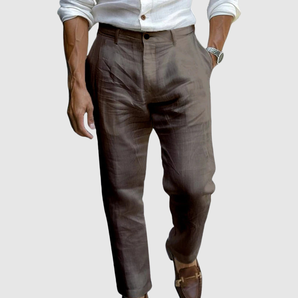 BRAIN™ | Men's Pleated Linen Trousers