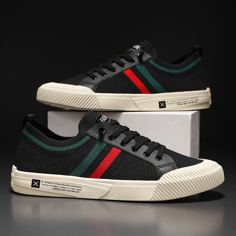 BRIAN™ | Retro Knit Canvas Trainers