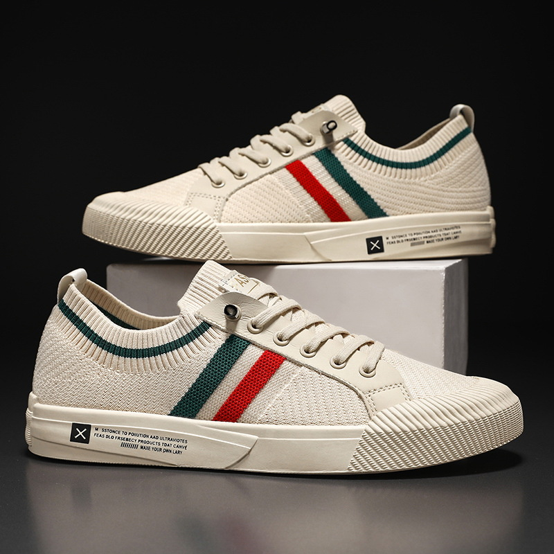 BRIAN™ | Retro Knit Canvas Trainers