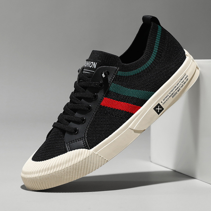 BRIAN™ | Retro Knit Canvas Trainers