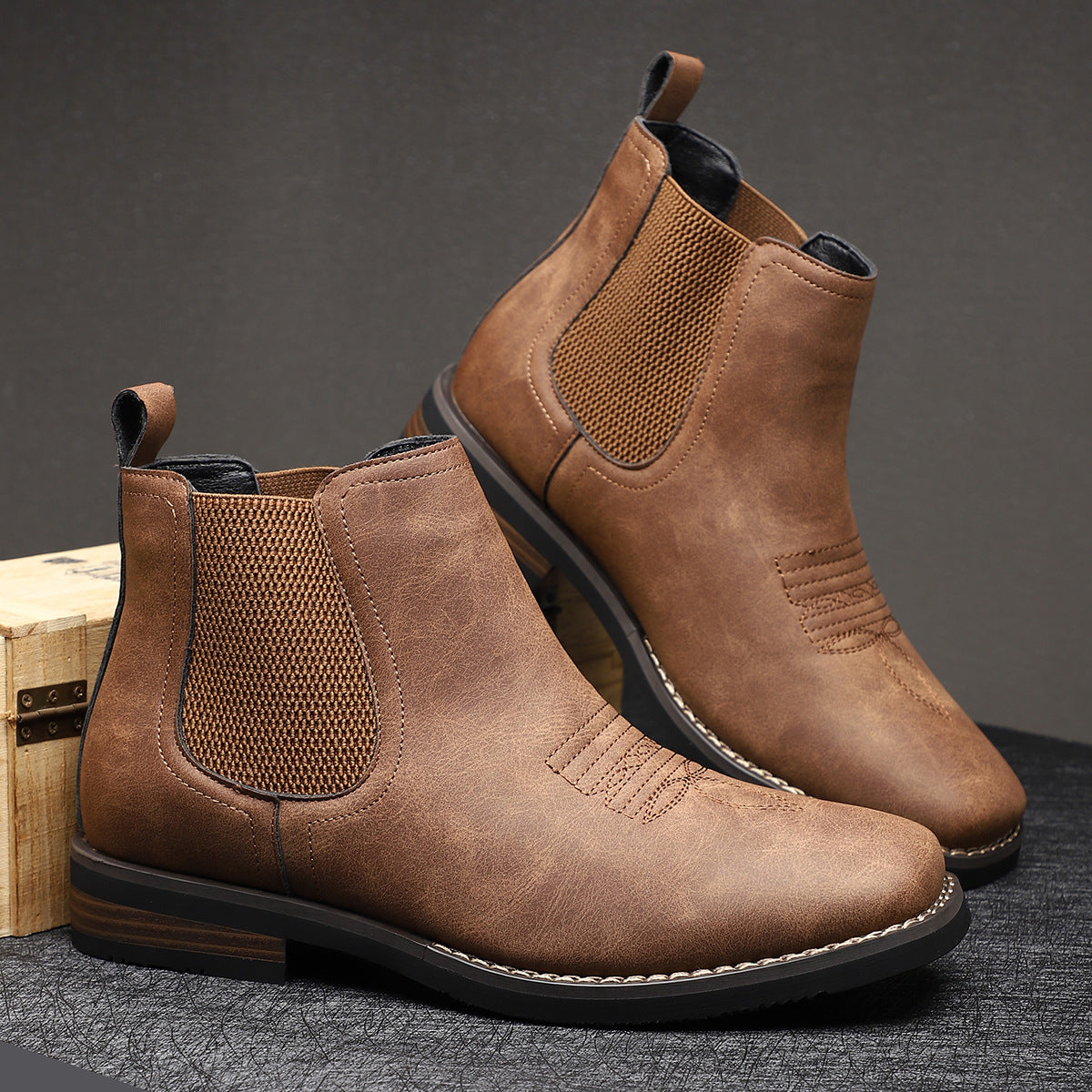 BRAIN™ | Men's Classic Elastic-Panel Ankle Boot