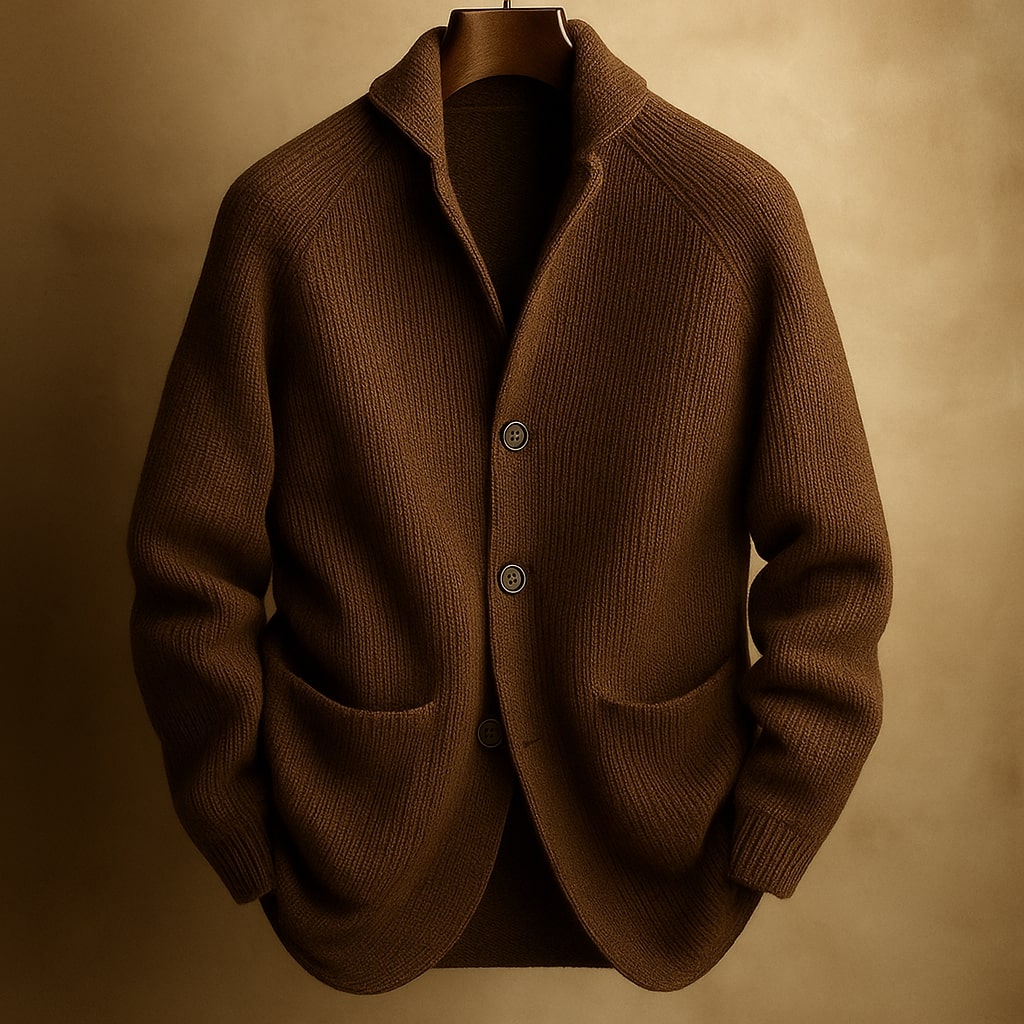BRIAN™ | Lawrence Tailored Button-Front Knit Cardigan