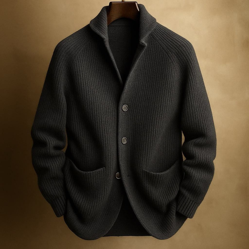 BRIAN™ | Lawrence Tailored Button-Front Knit Cardigan